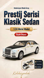 Prestij Serisi - Klasik Sedan 1:24 Metal Işıklı Çek-Bırak Araba