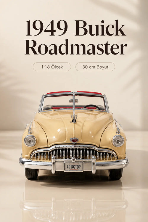 1949 Buick Roadmaster Krem Cabrio 1:18 Ölçek 30 cm Model Araba