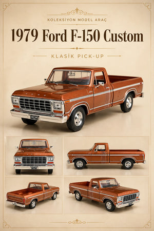1979 Ford F-150 1:24 Nostaljik Metal Pick-Up Araba