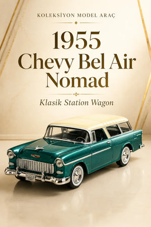1955 Chevy Bel Air Nomad 1:24 Metal Araba Hediyelik Eşya