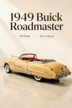 1949 Buick Roadmaster Krem Cabrio 1:18 Ölçek 30 cm Model Araba