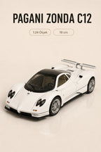 Pagani Zonda C12 Beyaz 1:24 Ölçek 16 cm Koleksiyonluk Model Araba