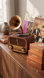 PureGifty Ahşap Tasarım Nostaljik Bluetooth Hoparlör