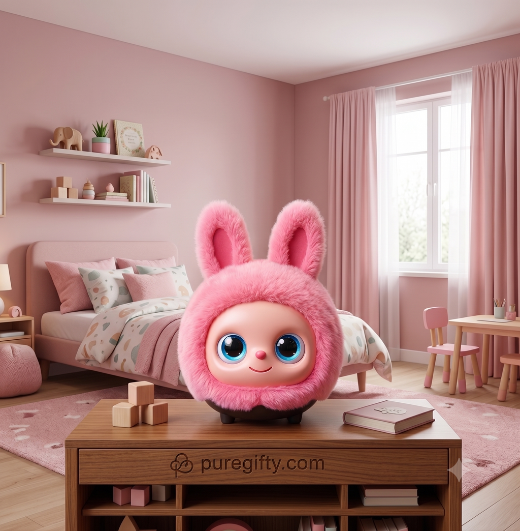 PureGifty Sevimli Pembe Peluş Tavşan Gece Lambası