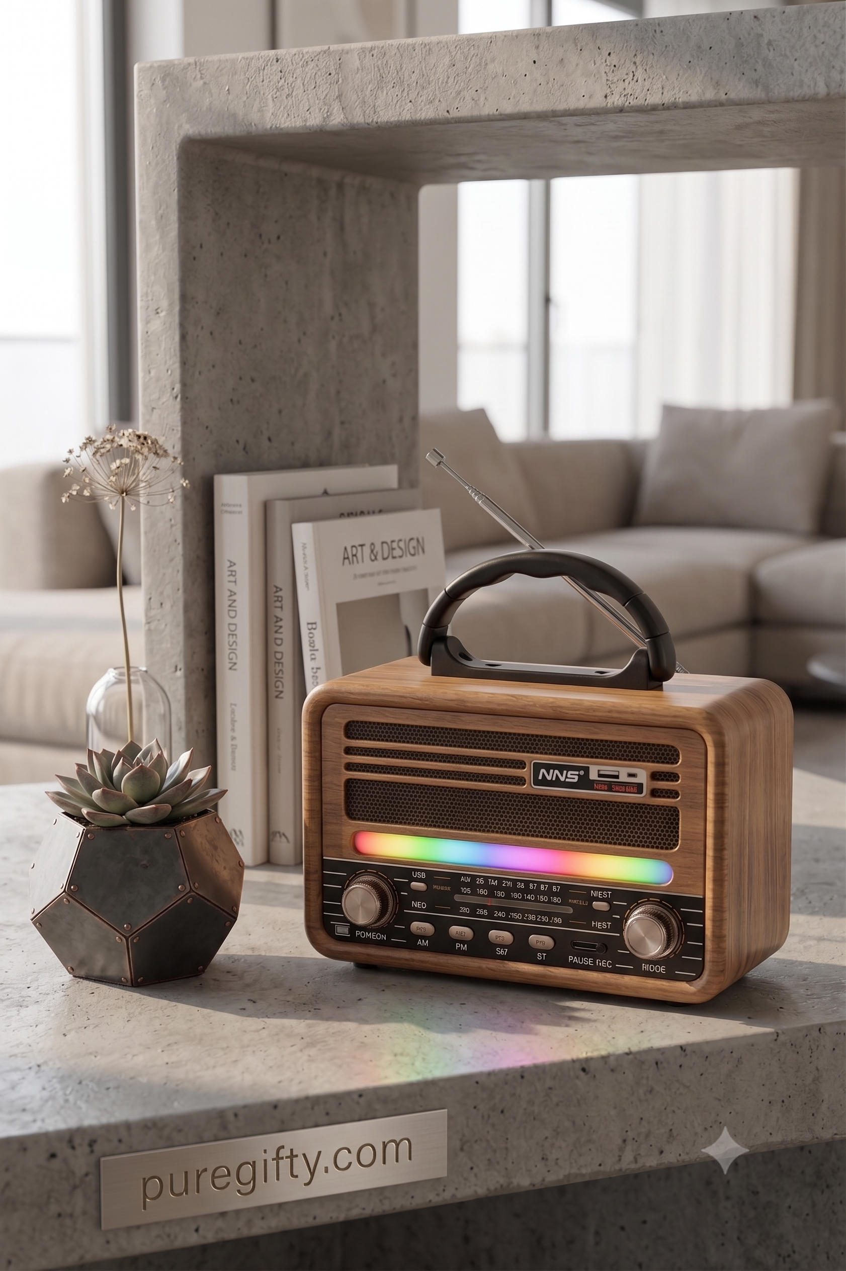 PureGifty Nostaljik Ahşap Bluetooth Radyo