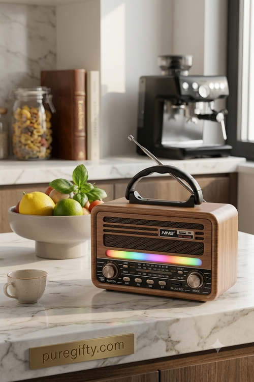 PureGifty Nostaljik Ahşap Bluetooth Radyo