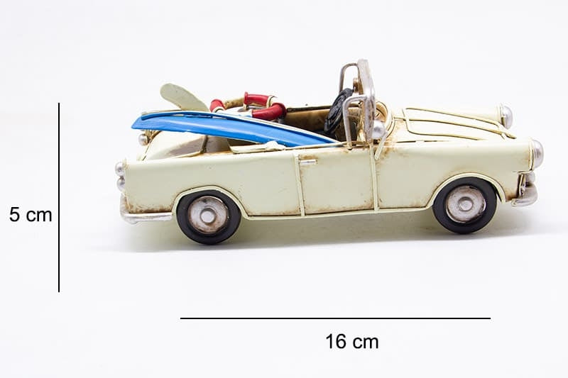 Dekoratif Metal Klasik Cabrio Surf Araba Modeli
