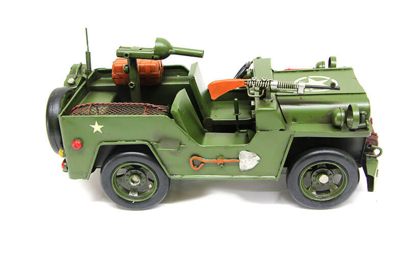 Dekoratif Metal Askeri Jeep