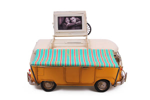 Dekoratif Metal Minibüs Çerçeveli, Kumbara ve Tenteli