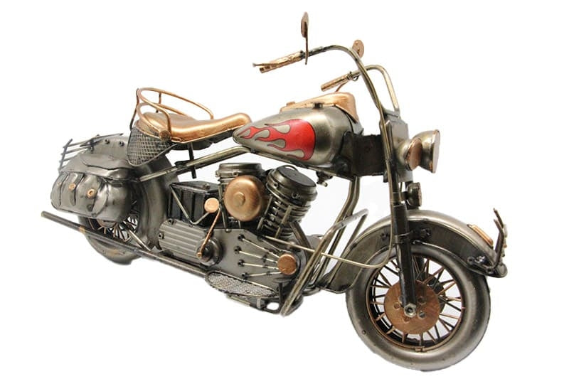 Dekoratif Metal Motosiklet – Alev Detaylı