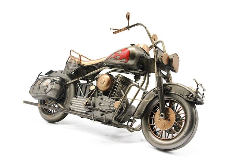 Dekoratif Metal Motosiklet – Alev Detaylı