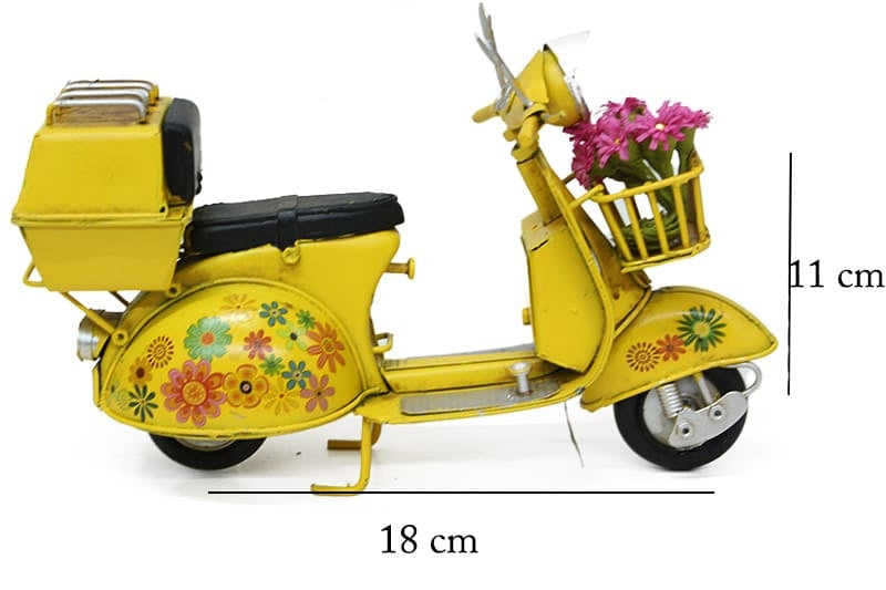 Dekoratif Metal Scooter Sepetli