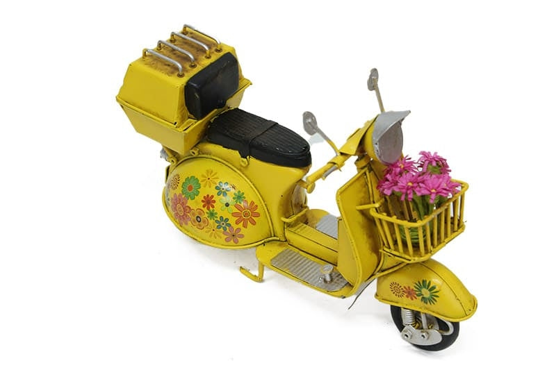 Dekoratif Metal Scooter Sepetli
