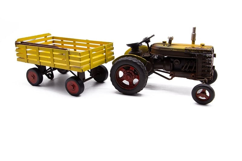 Dekoratif Metal Traktör ve Römork Modeli