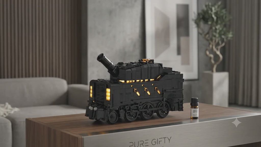 PureGifty Retro Lokomotif Led Işıklı Ultrasonik Hava Nemlendirici