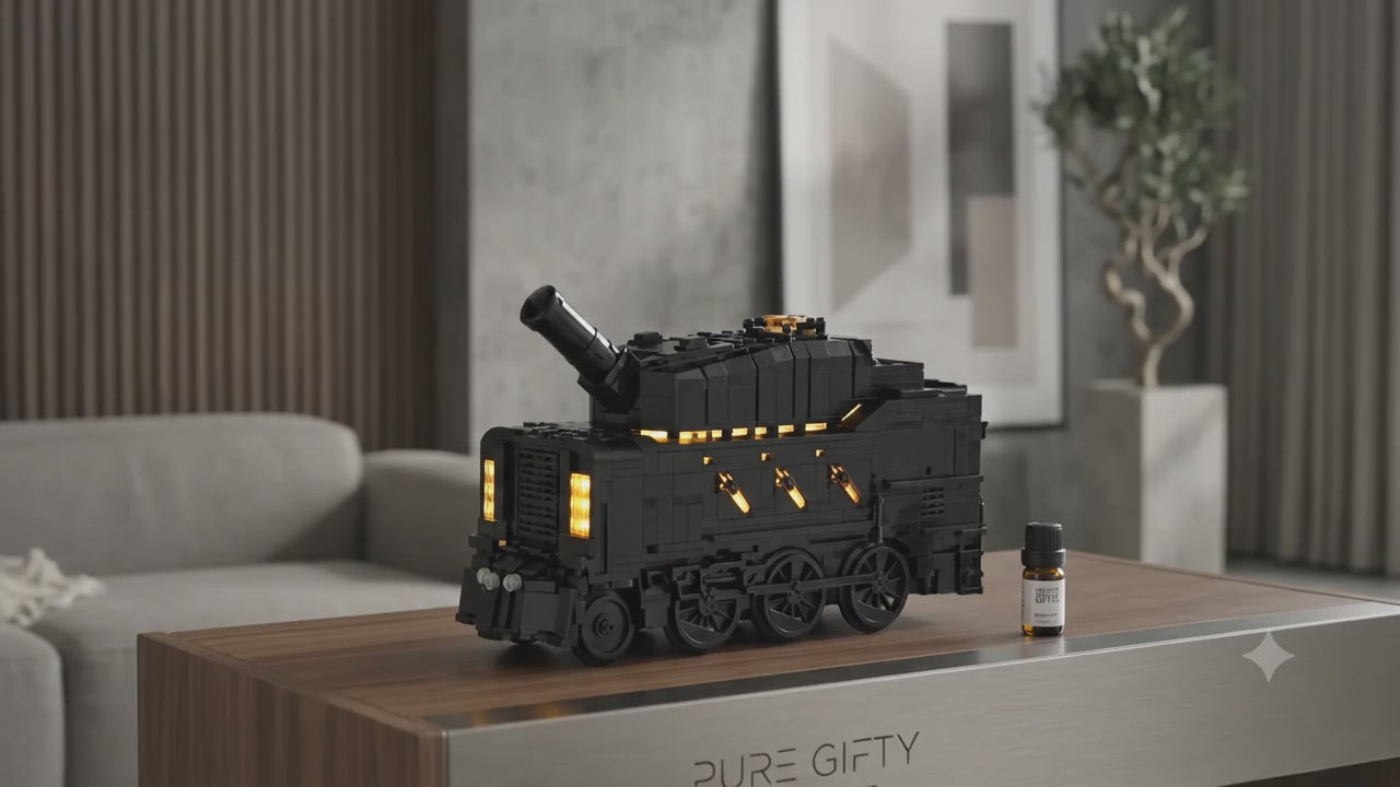 PureGifty Retro Lokomotif Led Işıklı Ultrasonik Hava Nemlendirici