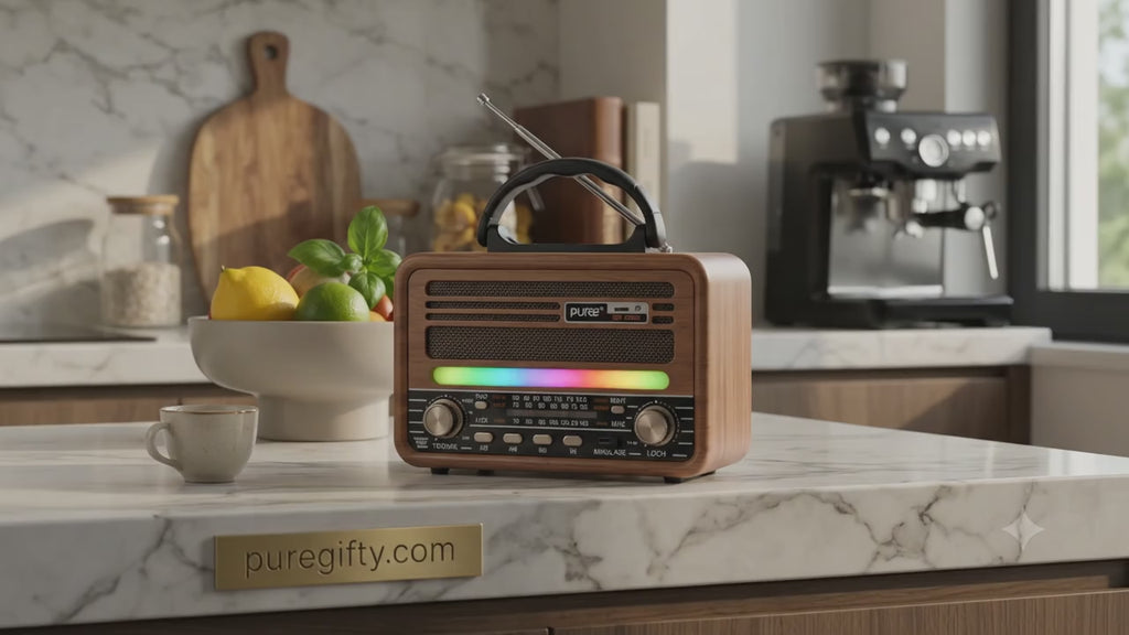 PureGifty Nostaljik Ahşap Bluetooth Radyo